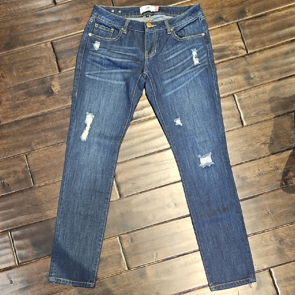 Blue Distressed Women's Jeans